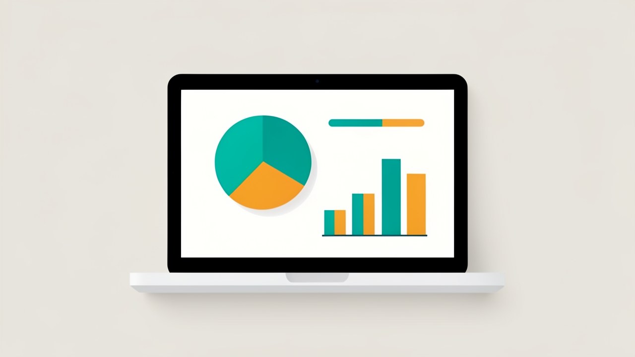 A flat illustration of a dashboard with a pie chart and a slider, showing loan management tools.